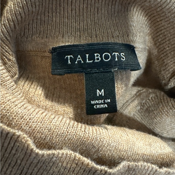 Talbots Classic Camel Turtleneck Sweater - Picture 4 of 6